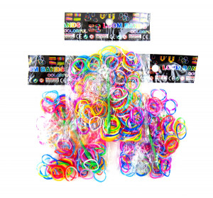 Набор для плетения украшений:крючок,застежки 12 шт.,резинки 200 шт.