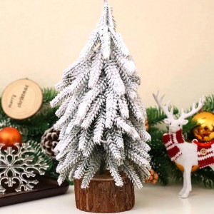 Елка искусственная заснеженная  с гирляндой 20 см.1 шт.