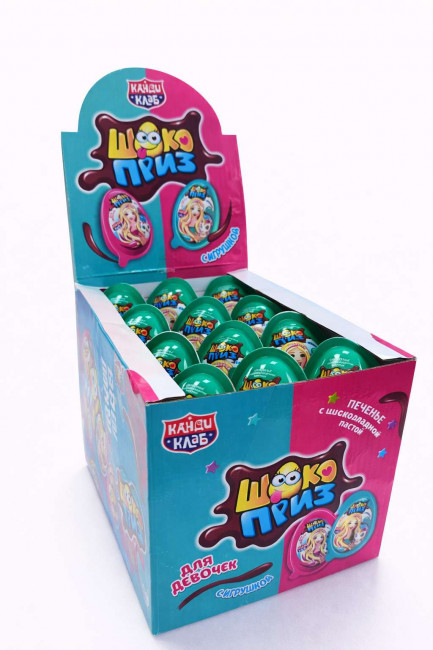 Печенье с шоколадной пастой и игрушкой "ШОКОПРИЗ для девочек" 15гр*24шт