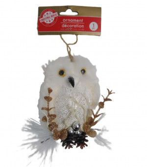 Декор новогодний Сова 11*12 см.1 шт.