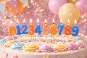 Свечи Цифры для торта 10 шт.2,5*1,5 см.