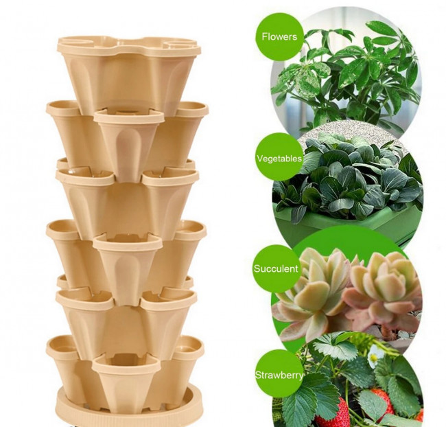 Вертикальная грядка шесть ярусов четыре лепестка на поддоне 32*15 см.