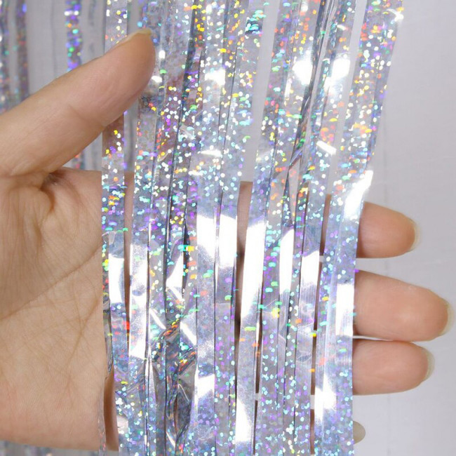 Дождик новогодний лазерный серебристый 1 метр