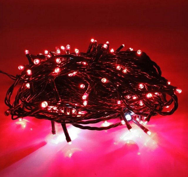 Гирлянда нить Роса Радуга на батарейках 5 метров