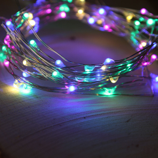 Гирлянда нить роса электрическая цвет теплый белый 200 ламп 2 метра