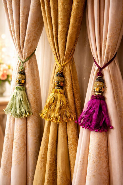 Прихват для штор с камнями 27 см.1 шт.