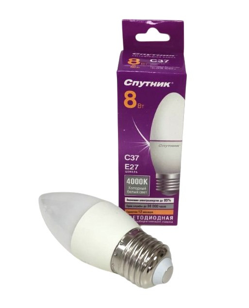 Лампа энергосберегающая светодиодная,холодный белый свет , цоколь Е 14 1 шт./100 шт.коробка/