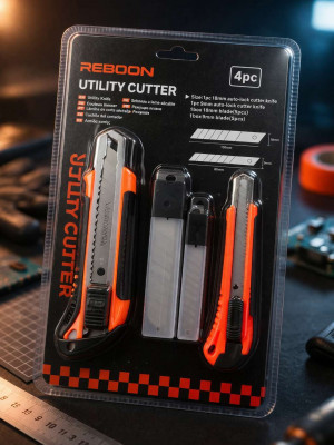 Нож канцелярский 2 шт.набор запасных лезвий 2 шт.