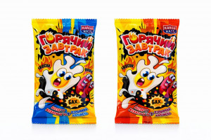 Десерт желейный cо взрывной карамелью «Горячий Завтрак» 24г,1 шт./30шт в коробке/