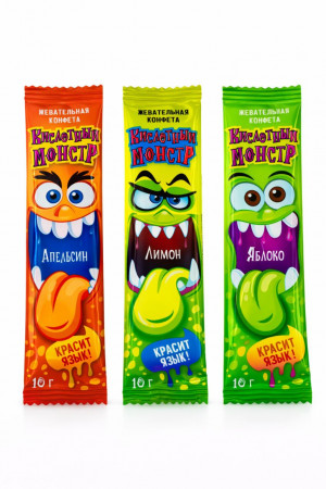 Жевательная конфета Кислотный Монстр 10г ,1 шт./ 50 шт.в коробке/