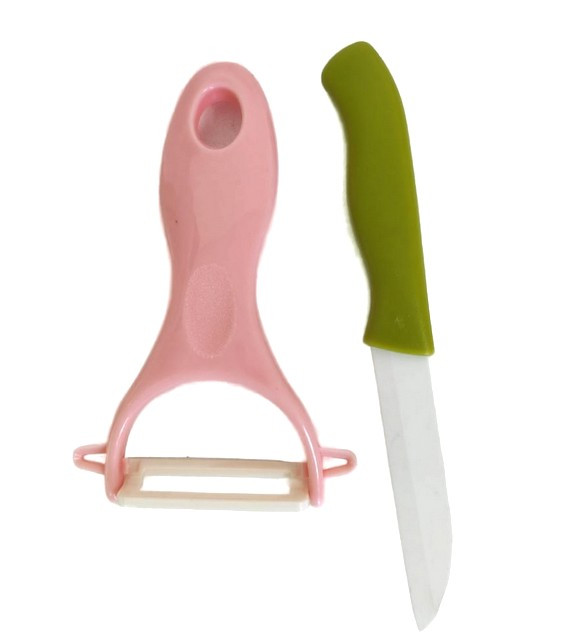 Нож с чехлом  и овощечистка керамическая набор из 2 х предметов