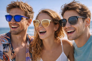 Очки солнцезащитные с металлической оправой и  дужками 1 шт.