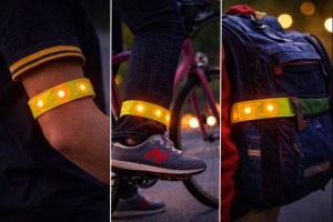 Лента отражающая с светодиодным освещением 40 см.с удлинением до 54 см.