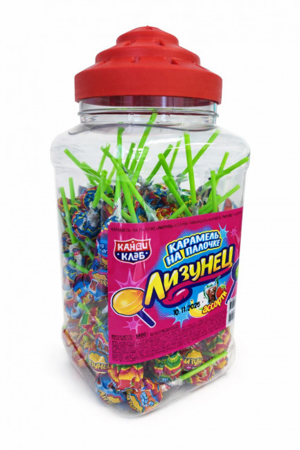 Карамель на палочке "Лизунец" ассорти 14 г*100 шт