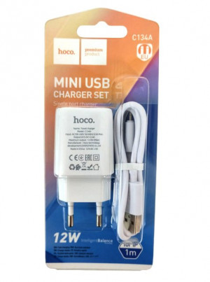 Зарядное устройство с кабелем HOCO C134A IOS WHITE