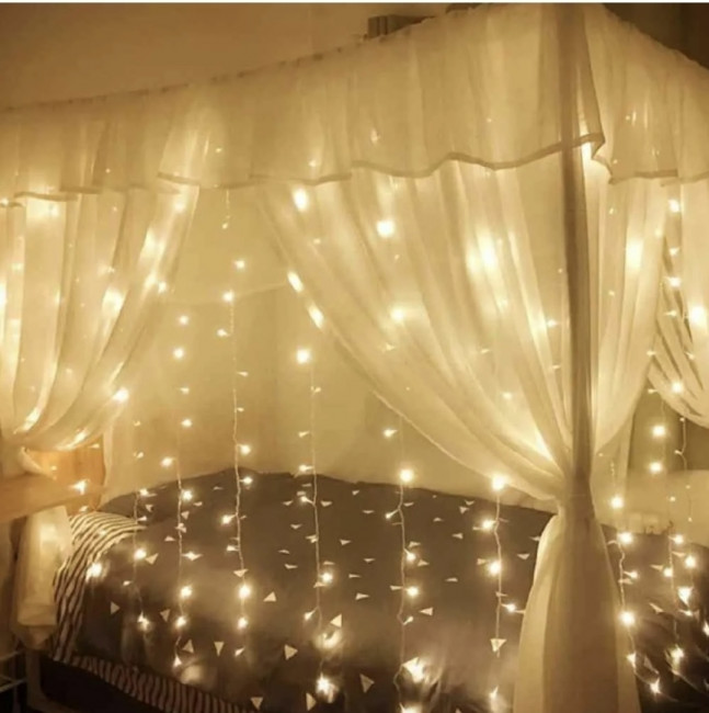 Штора гирлянда Теплый белый цвет  уличная водонепроницаемая 3*2 м.320 ламп 1 шт.