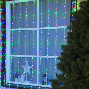 Штора гирлянда цифровая водопад Радуга  2*1,5 м.360 ламп 1 шт.