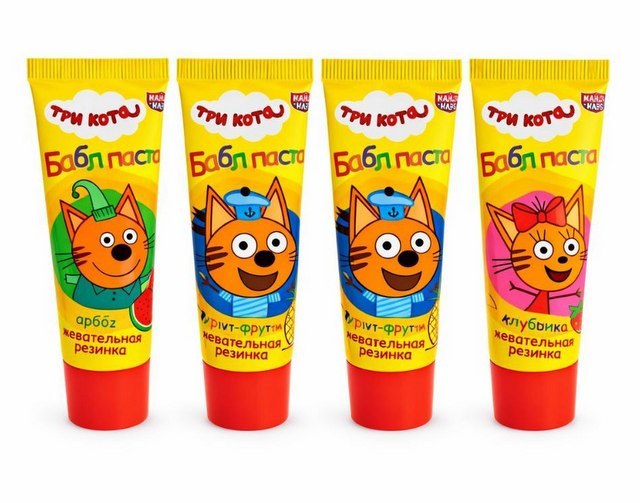 Жевательная резинка "Бабл Паста" ассорти (Три кота) 20гр*24шт