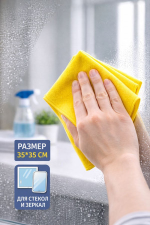 Салфетка для стекол и зеркал 35*35 см.1 шт.