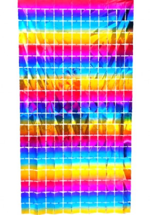 Штора занавес для фотозоны квадраты Цветная  1 * 2 метра