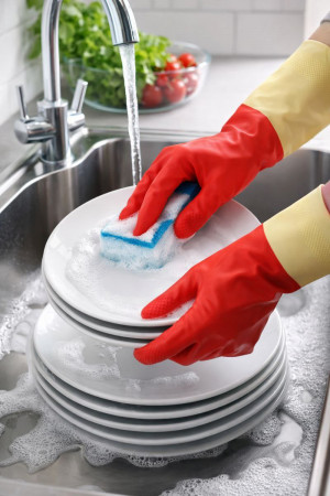 Перчатки хозяйственные резиновые 1 пара