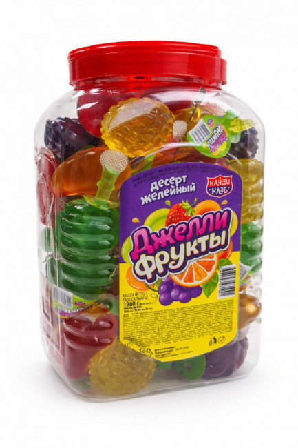 Десерт желейный "Джелли фрукты" ассорти  35мл*56шт