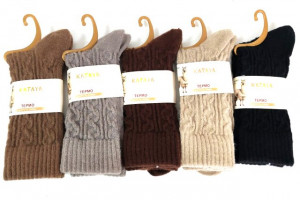 Носки женские термо 90% шерсть ламы р.37-41 / 10 пар в упаковке/ 1 пара