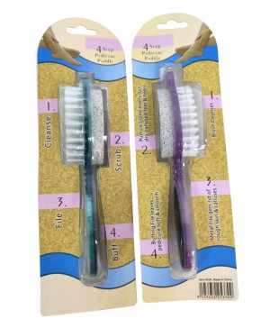 Пемза с щеткой  и пилкой для педикюра 4 в 1 16 см.1 шт./288 шт.коробка/