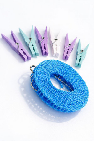 Веревка бельевая 4 метра + прищепки 6 шт./коробка 360 шт./