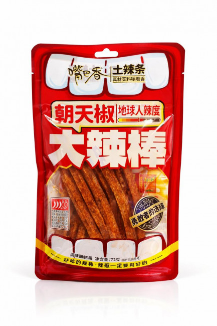 Пшеничные палочки с острым вкусом ZuiBaXiang 72г