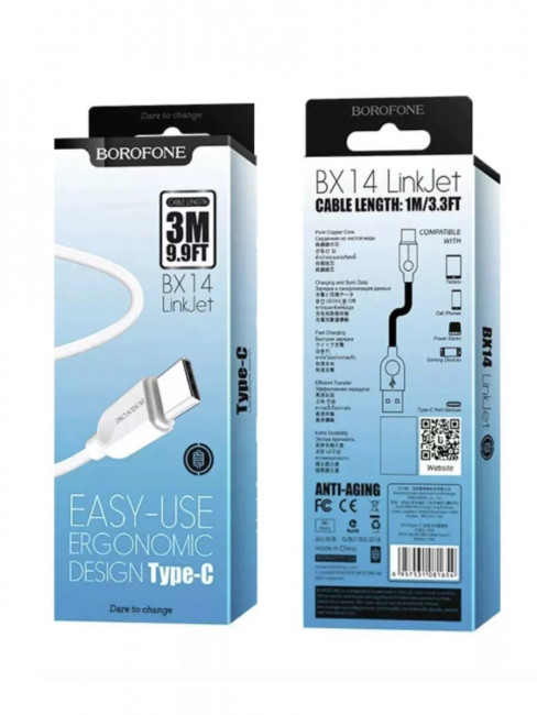 Кабель Hoco X14 White USB/Type-C 3m