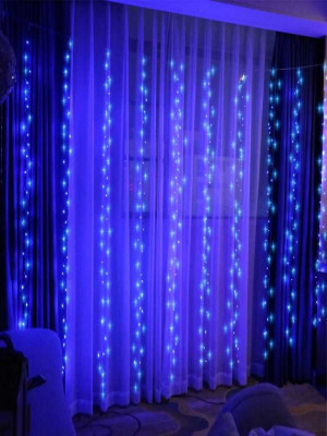 Штора гирлянда из светодиода Синяя 600 LED 3*3 м./160 ламп/
