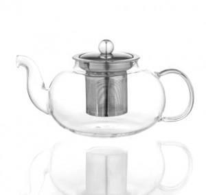 Чайник стеклянный заварочный с металлическим ситом 1 литр
