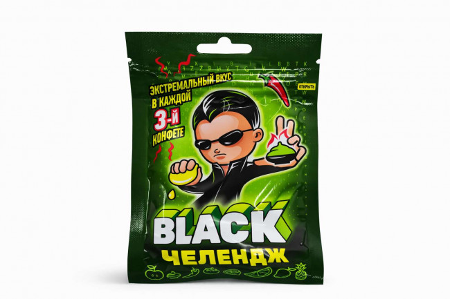 Жевательная конфета "Блек Челендж Фанты" с татуировкой 15гр,1 шт,/ 24шт в коробке/