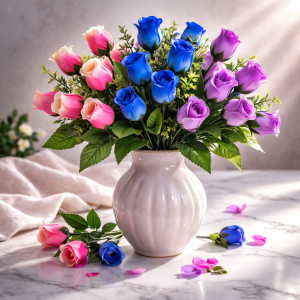 Букет искусственных цветов Премиум класса 7 бутонов 40 см.