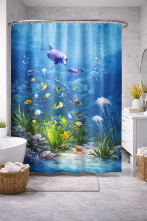 Штора для ванной комнаты 180*180 см.1 шт.