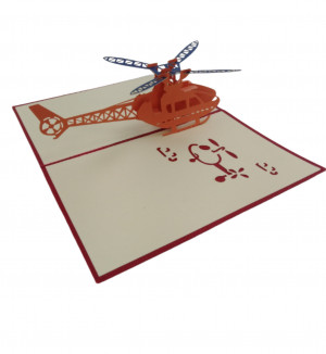 Открытка 3 D Вертолет 10*15 см.1 шт.