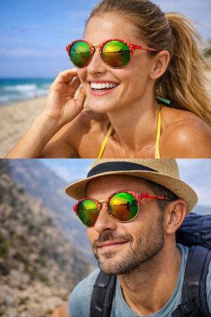 Очки солнцезащитные с металлическими дужками 1 шт.