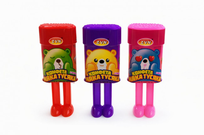 Конфета «Мяка Тусяка» ZVN TM.Микс вкусов в блоке: вкус клубники и молока, винограда, колы 8г*24шт*12