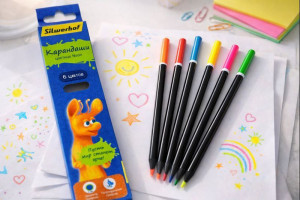 Карандаши неоновые 6 цветов Сильверхоф