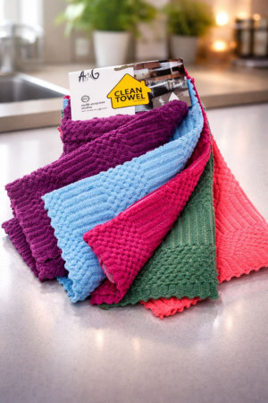 Набор салфеток из микрофибры 5 шт.30*30 см./84 шт.коробка/