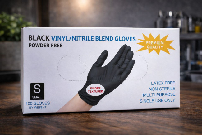 Перчатки нитровиниловые, коробка-диспенсер100 шт. размер L