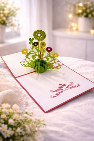 Открытка 3 D Цветок 15*15 см.1 шт.