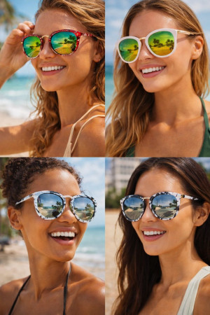 Очки солнцезащитные с металлическими дужками 1 шт.