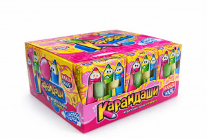 Жевательная резинка с кислой пудрой "Карандаши" 15гр,1 шт,/ 24шт в коробке /