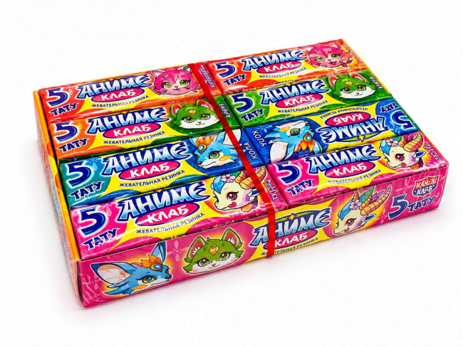 Жевательная резинка в пластинках с татуировками "Аниме Клаб" ассорти 12,5гр*20шт