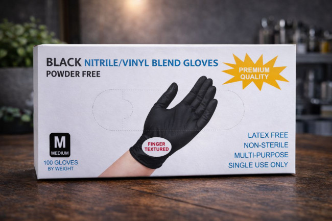 Перчатки нитровиниловые, коробка-диспенсер100 шт. размер S