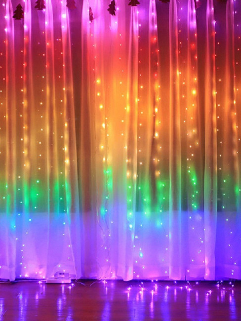 Штора гирлянда Радуга уличная водонепроницаемая 1,5*1,5 м.160 ламп 1 шт.