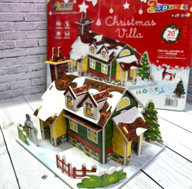 Новогодний Домик 3D пазл