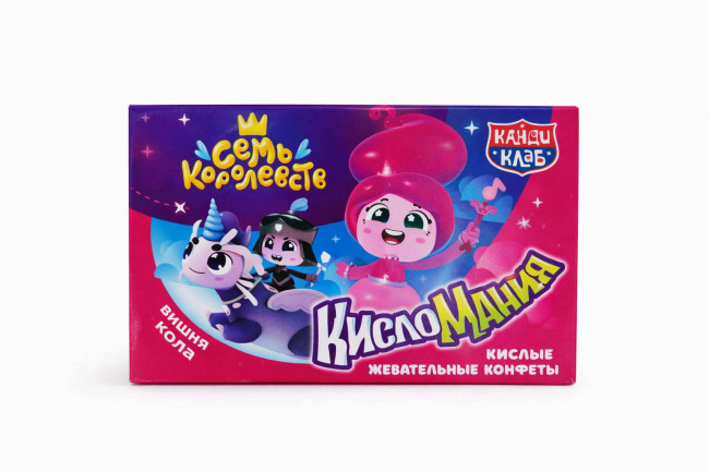 Кислые жеват. конфеты "Кисломания  со вкус.клубника апельсин 14гр,1 шт./ 30шт в коробке/